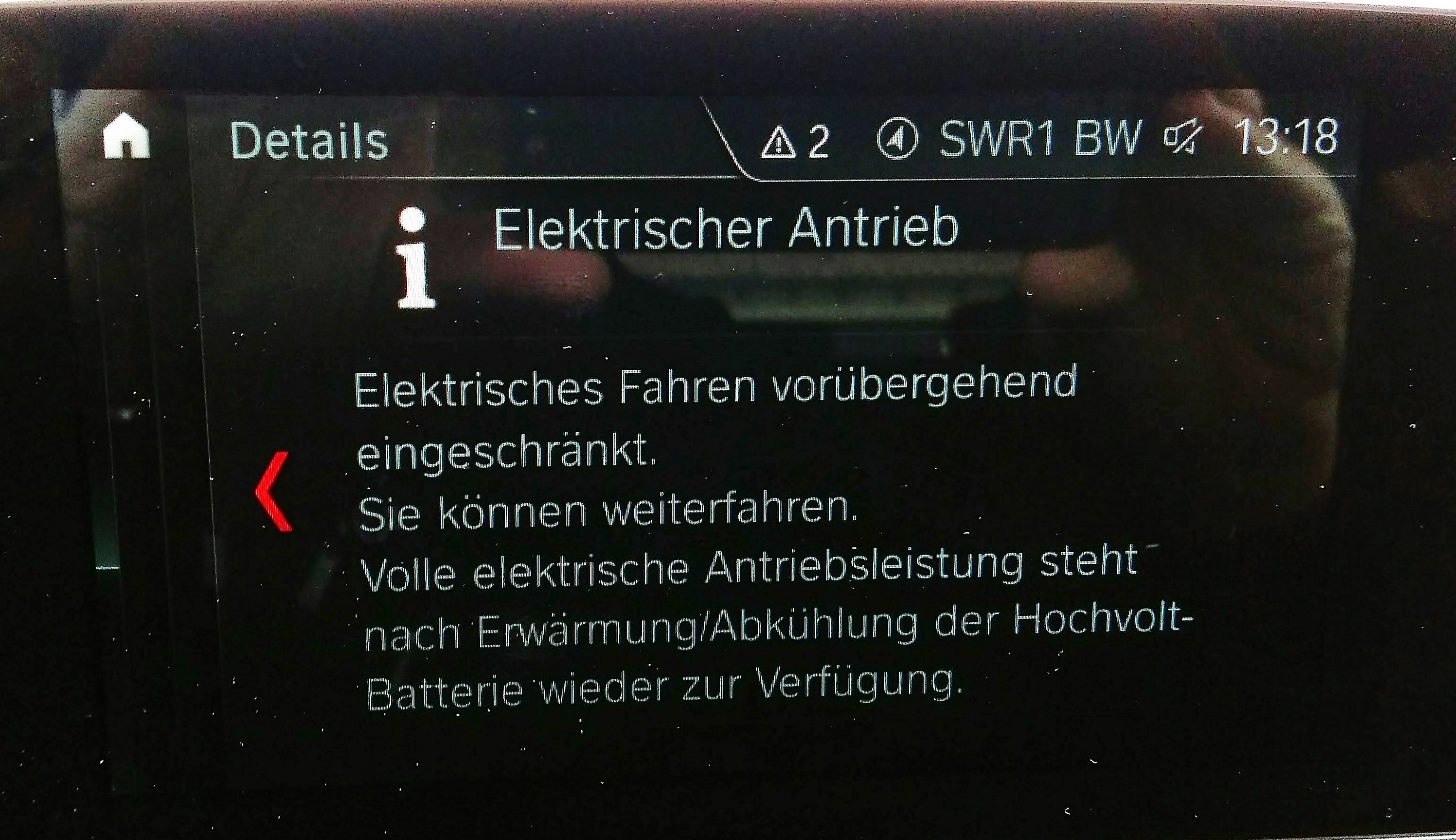 Max E-drive steht nicht zur Verfügung